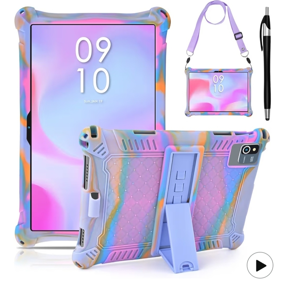 10.1 inch Silicone Tablet Case with Stylus Pen & Shoulder Strap